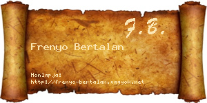 Frenyo Bertalan névjegykártya